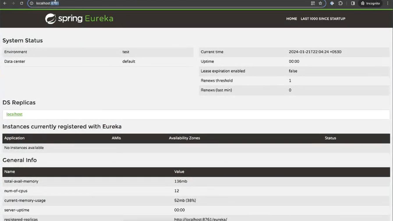 Eureka Dashboard